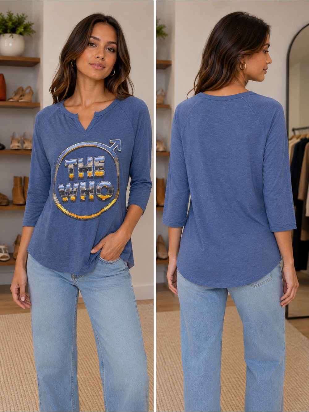 🆕🎉NWT Lucky 🍀 Brand “The Who” Graphic Raglan Tee